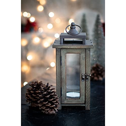 Stonebriar Decorative Wooden Candle Lantern, Use As Decoration for Birthday Parties, a Rustic Wedding Centerpiece, or Create a Relaxing Spa Setting, For Indoor or Outdoor Use, Small - Image 2