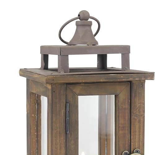 Stonebriar Decorative Wooden Candle Lantern, Use As Decoration for Birthday Parties, a Rustic Wedding Centerpiece, or Create a Relaxing Spa Setting, For Indoor or Outdoor Use, Small - Image 5