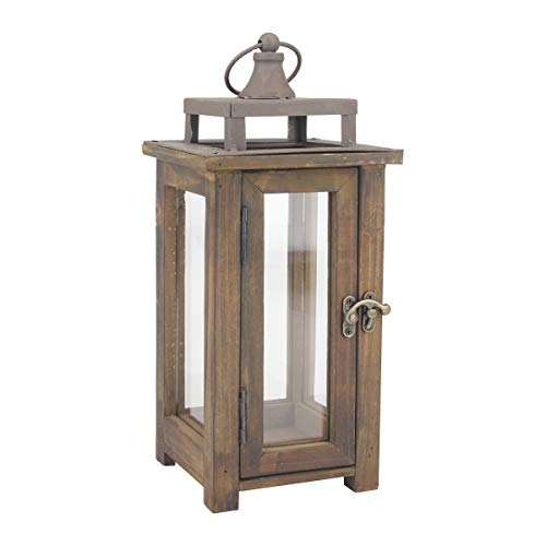 Stonebriar Decorative Wooden Candle Lantern, Use As Decoration for Birthday Parties, a Rustic Wedding Centerpiece, or Create a Relaxing Spa Setting, For Indoor or Outdoor Use, Small - Image 1