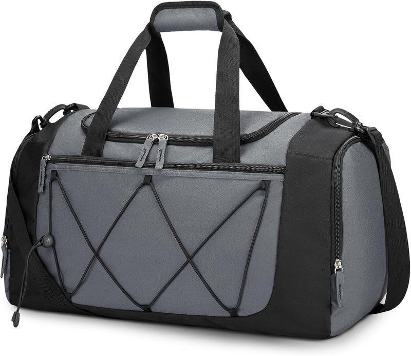Vorspack Gym Bag for Men - 21 Inches Small Duffle Bag for Travel Lightweight Duffel Bag with Shoe Compartment Personal Item Travel Bag Weekender Bag for Travel Sports Gym, Grey, 21 Inches - Image 1
