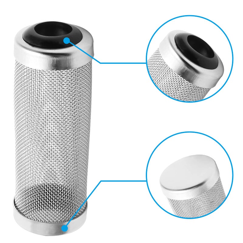 Bivethoi Stainless Steel Aquarium Filter Intake Cover, 16mm Shrimp Filter Guard Metal Fish Tank Filter Intake Strainer, Mesh Tube Filter Net Cover Aquarium Inlet Filter Screen for Fish Tank - Image 3