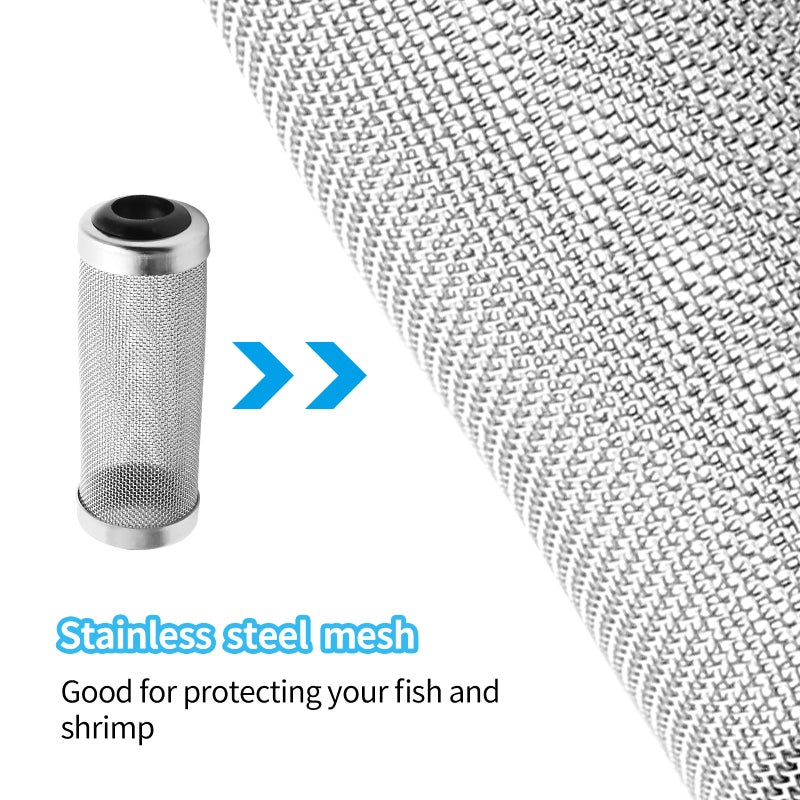 Bivethoi Stainless Steel Aquarium Filter Intake Cover, 16mm Shrimp Filter Guard Metal Fish Tank Filter Intake Strainer, Mesh Tube Filter Net Cover Aquarium Inlet Filter Screen for Fish Tank - Image 4