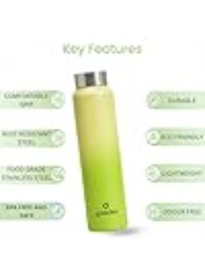 Speedex Stainless Steel Water Bottle 1 Ltr, Leak Proof Screw Cap, BIS Approved 1000 ml Metal Bottle For Daily, Office, School, Gym, Travel Use for Men, Women, Kids, Adults, Lime Green, Set of 4 - Image 2