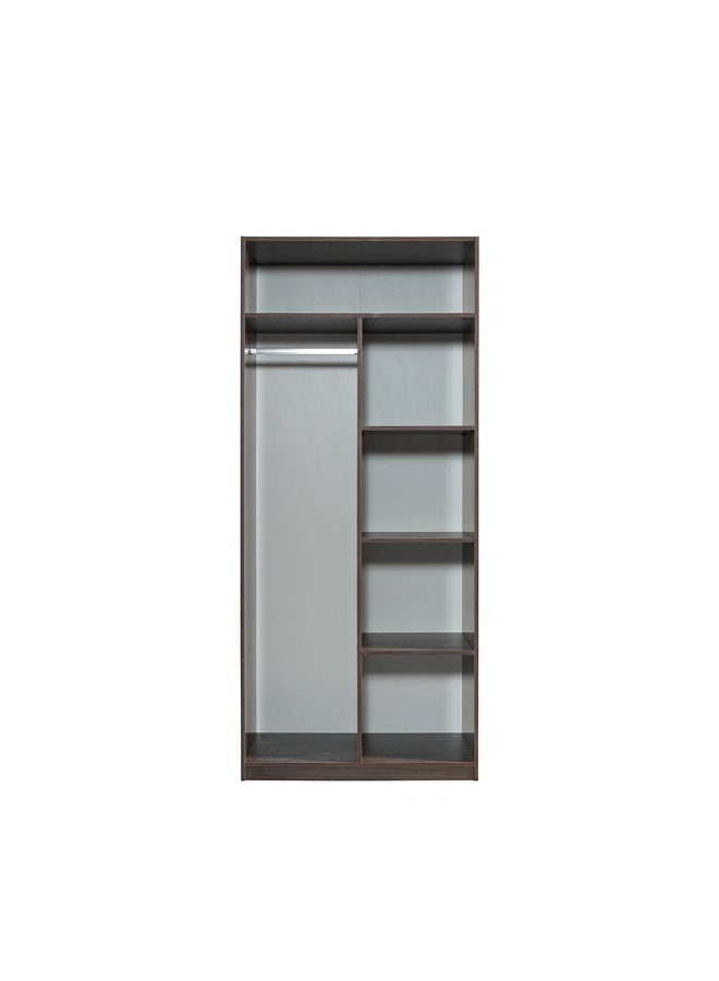 Infinity 2 Door Wardrobe With Hanger And Shelves | Modular Wardrobe | Modern Design Storage For Bedroom L100xW59xH230cm - D.Walnut - Image 2
