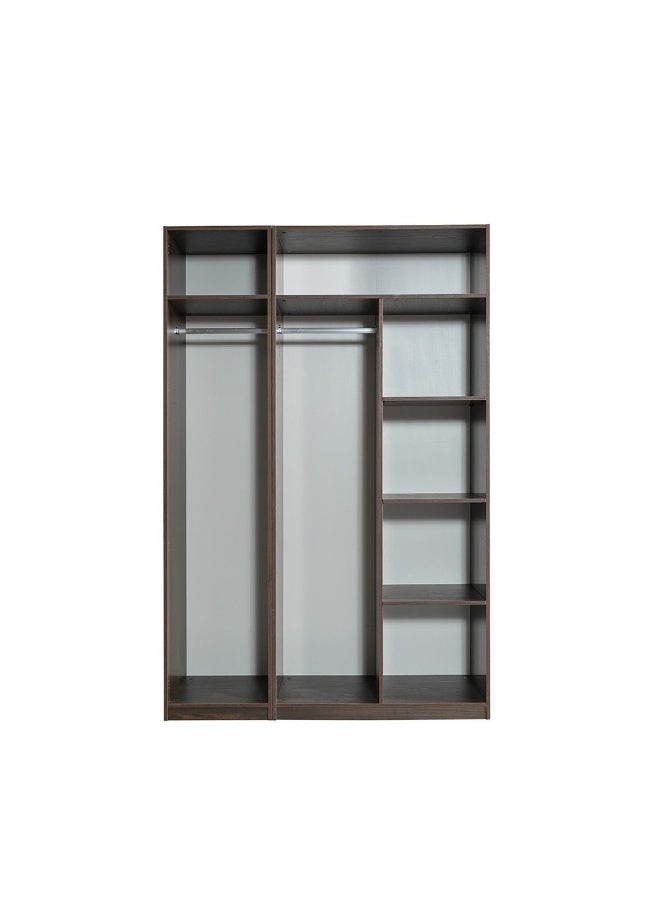 Infinity 2 Door Wardrobe With Hanger And Shelves | Modular Wardrobe | Modern Design Storage For Bedroom L100xW59xH230cm - D.Walnut - Image 3