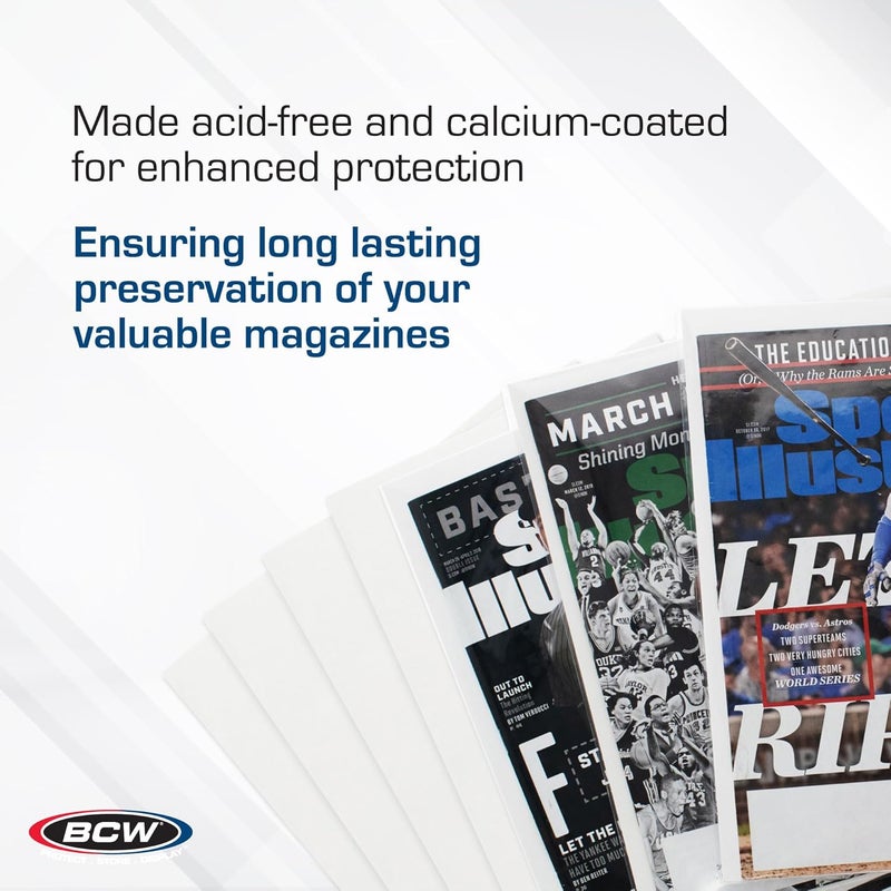 BCW Magazine Backing Boards 85 x 11 Inches 1 Pack 100 total  24Point Solid Bleached Sulfate Calcium Carbonate Coating Protective Sheets  Ideal for Collectible Magazine Protection - Image 5