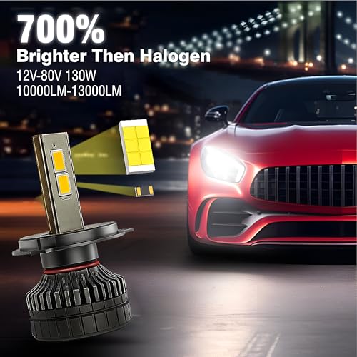 MIKANIX Super Bright LED Headlight Bulb 130W | High & Low | Dual Beam With Cooling Fan | Universal for Bikes | Scooty | Motorbike And Cars - Image 2