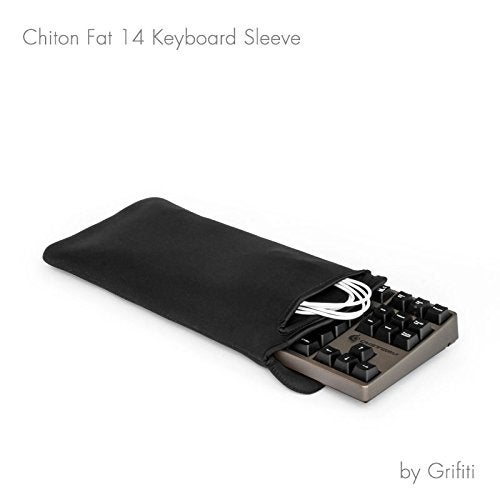 GRIFITI Chiton Fat 14 7" x 14" Neoprene Keyboard Sleeve Cover For 14 Inch Tenkeyless Mechanical & Standard 10keyless Keyboards Portable Case - Extra Pocket for Cable, Computer Mouse or Gaming Trackpad - Image 4