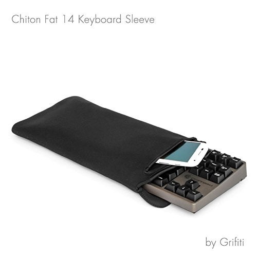 GRIFITI Chiton Fat 14 7" x 14" Neoprene Keyboard Sleeve Cover For 14 Inch Tenkeyless Mechanical & Standard 10keyless Keyboards Portable Case - Extra Pocket for Cable, Computer Mouse or Gaming Trackpad - Image 5