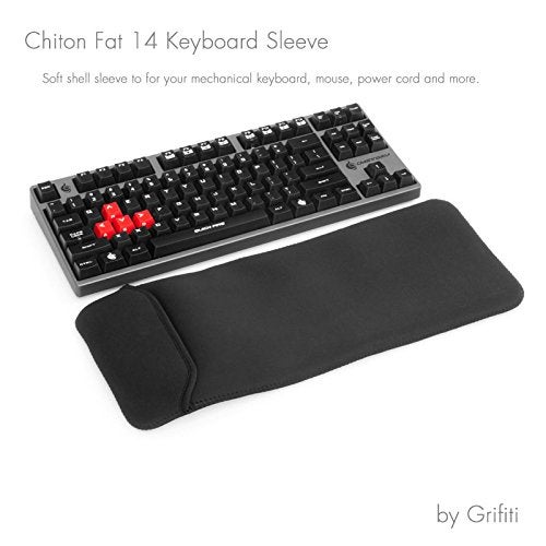 GRIFITI Chiton Fat 14 7" x 14" Neoprene Keyboard Sleeve Cover For 14 Inch Tenkeyless Mechanical & Standard 10keyless Keyboards Portable Case - Extra Pocket for Cable, Computer Mouse or Gaming Trackpad - Image 3