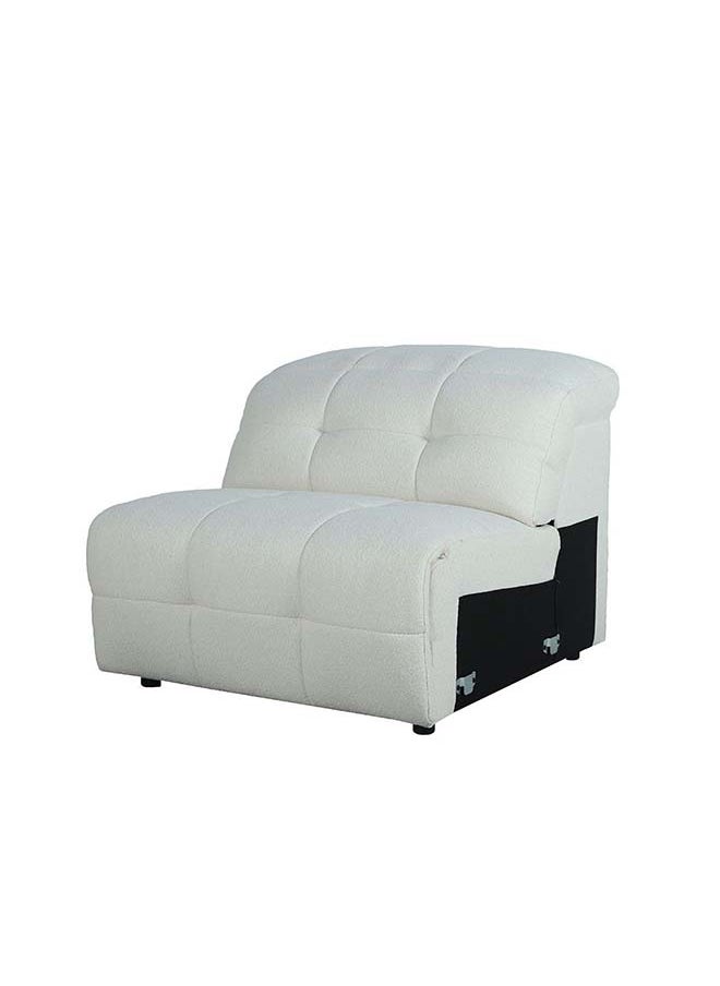 DANUBE HOME Danube Home Darel 1 Seater Armless FabricÂ  Accent Chair Modern Design One Seat Sofas Comfortable Living Room Furniture L 100 x W 117 x H 89 cm White  - Image 2