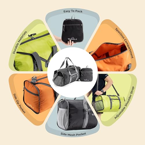 Tripole PAKEasy Foldable Duffel Bag | Portable Bag for Traveling | 40 litres (Neon Green) - Image 4