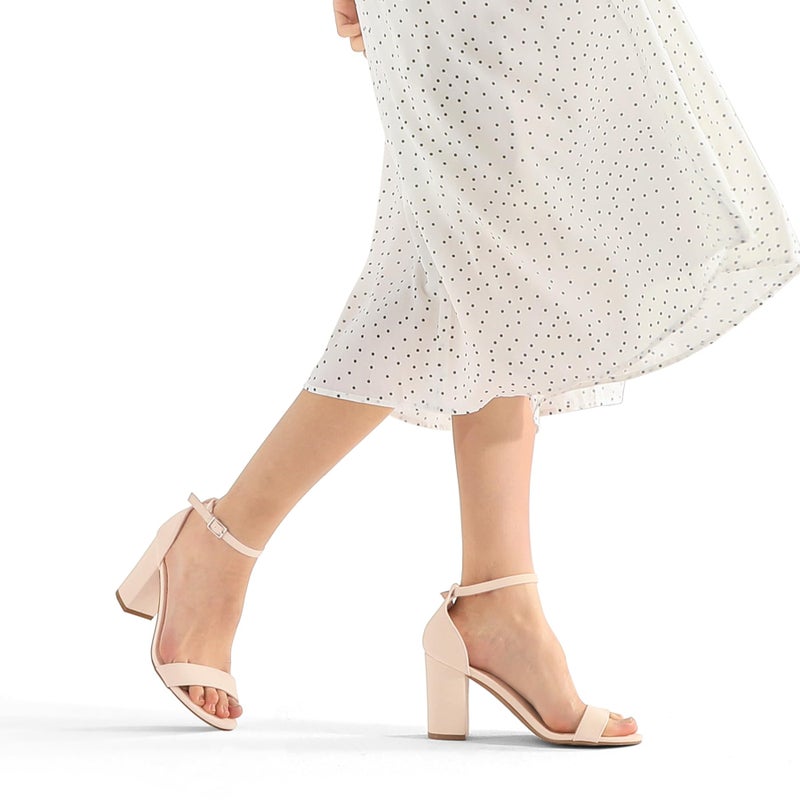 COASIS Women's Chunky Block Heels Open Toe Ankle Strap 3.5 Inch Heeled Sandals - Image 5