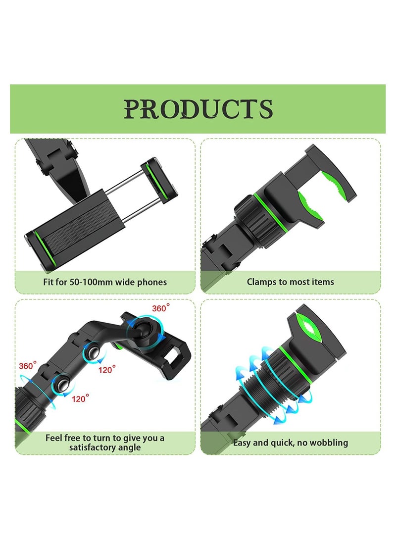 360° Rear View Mirror Phone Holder, Multifunctional Rearview Mirror Phone Holder with 3 in 1 Charging Cable - Image 3