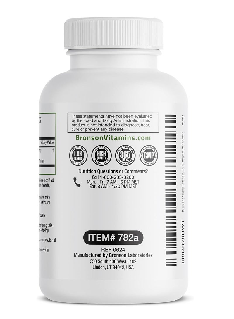 برونسون مورينغا قوة إضافية، أطعمة خضراء فائقة الجودة، غير معدلة وراثيًا، 60 كبسولة نباتية - Image 4