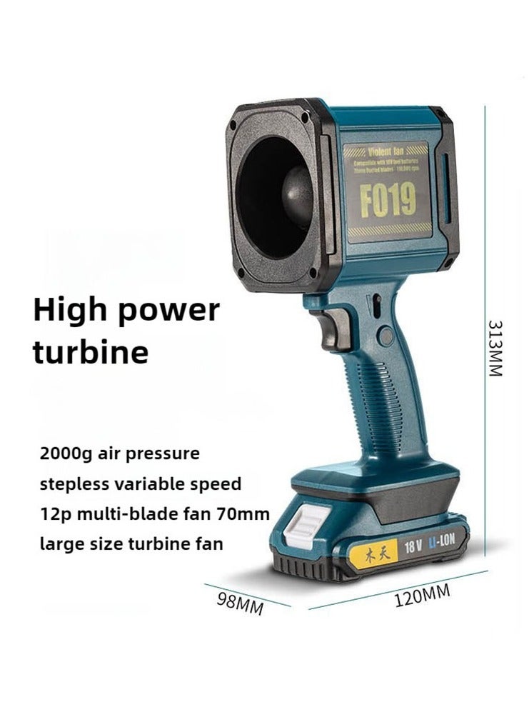BlueFire Violent Fan F019 Cordless Turbo Jet Fan – 1000W Powerful Turbine Air Blower with Adjustable Wind Speed up to 45 m/s, 18V Li-Ion Battery Compatible with Makita/Bosch/Milwaukee/Dewalt – Portable Electric Air Duster for Keyboard, Computer, Car Cleaning, Camping & Outdoor Use - Image 2
