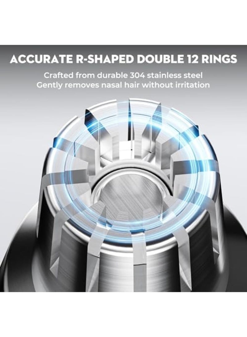 سيوسي Portable Nose Hair Trimmer for Men, Waterproof Ear Hair Trimmer Grooming Kit, Painless Manual Trimmer for Nose and Ear Hair Removal, Silver - Compact, Easy-to-Use, Hygienic Grooming Solution - Image 5