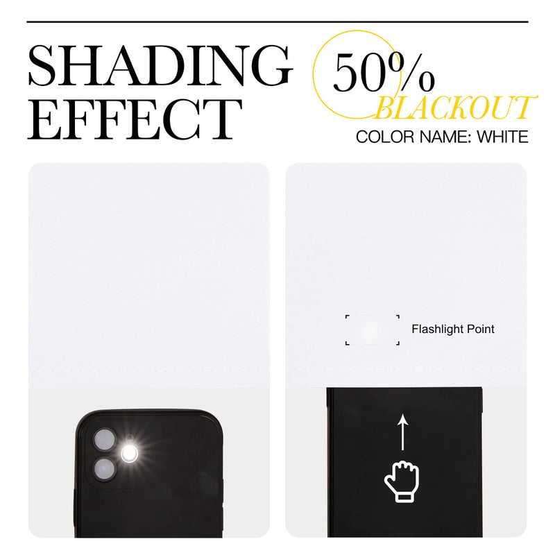 NICETOWN Window Curtain Panels - Rod Pocket Curtain Set for Bedroom (White, 2 Panels, 42 by 45) - Image 5