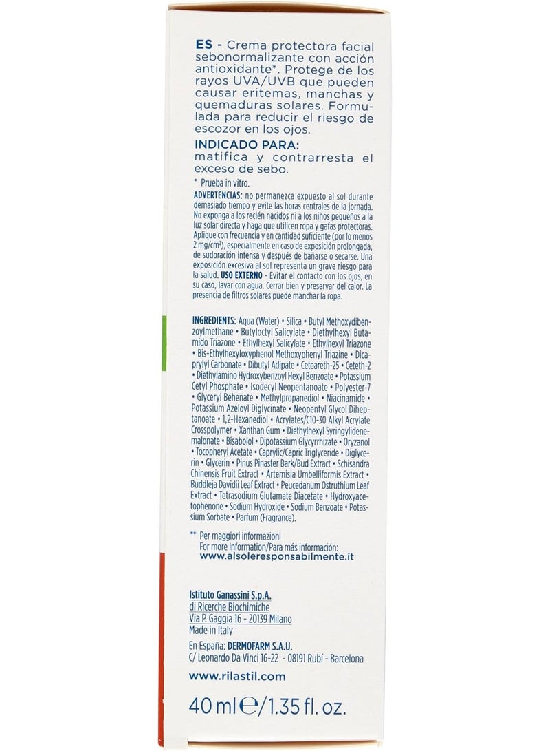 Rilastil Acnestil Sebo-Normalizing Cream SPF50+ 40ml - Image 3