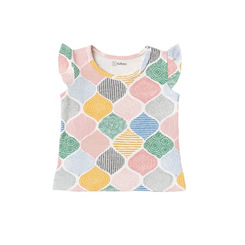 Kidbea® Girls' Colorful Patterned Cotton Clothing Set | Soft Short Sleeve Top and Elastic Waist Shorts for Kids (Multicolor, 3-4 Years) - Image 3