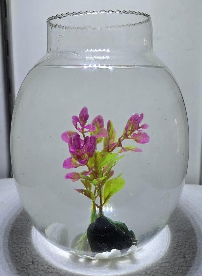 ADecor Crystal Clear Aquarium, Round Collar Vase, Fish Pot for Home & Centre Table Decoration (8 inches) - Image 4