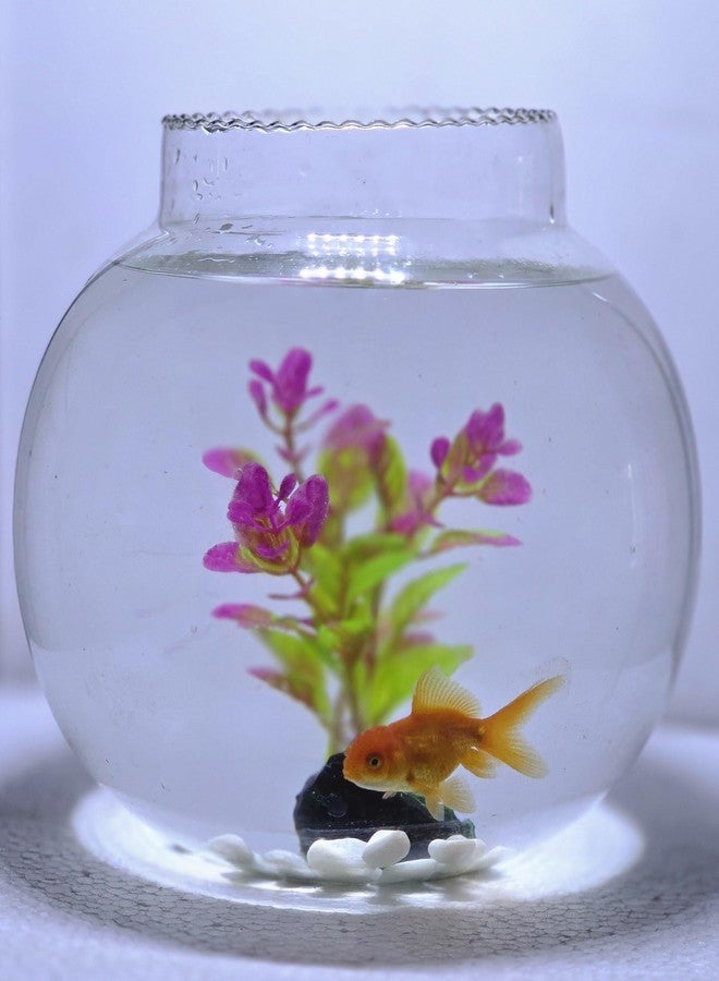 ADecor Crystal Clear Aquarium, Round Collar Vase, Fish Pot for Home & Centre Table Decoration (8 inches) - Image 2