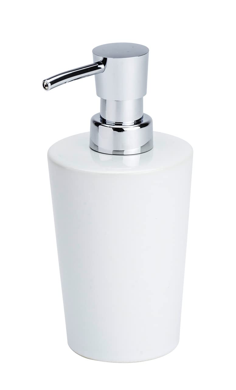 WENKO Coni Soap Dispenser Ceramic WhiteSilver 92 x 78 x 164 cm