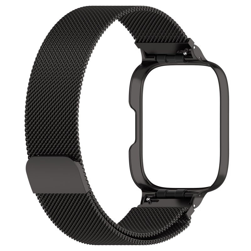 For Redmi Watch 3 Lite / Watch 3 Active 2 In 1 Milan Metal Watch Band With Watch Frame(Black) - Image 3