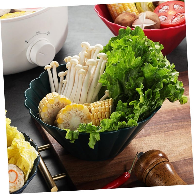 Veemoon 4pcs Colorful Salad and Fruit Bowl Set, Household Dining Bowls for Daily Use, Sturdy Plastic Serving Plates for Kitchen and Restaurant - Image 3