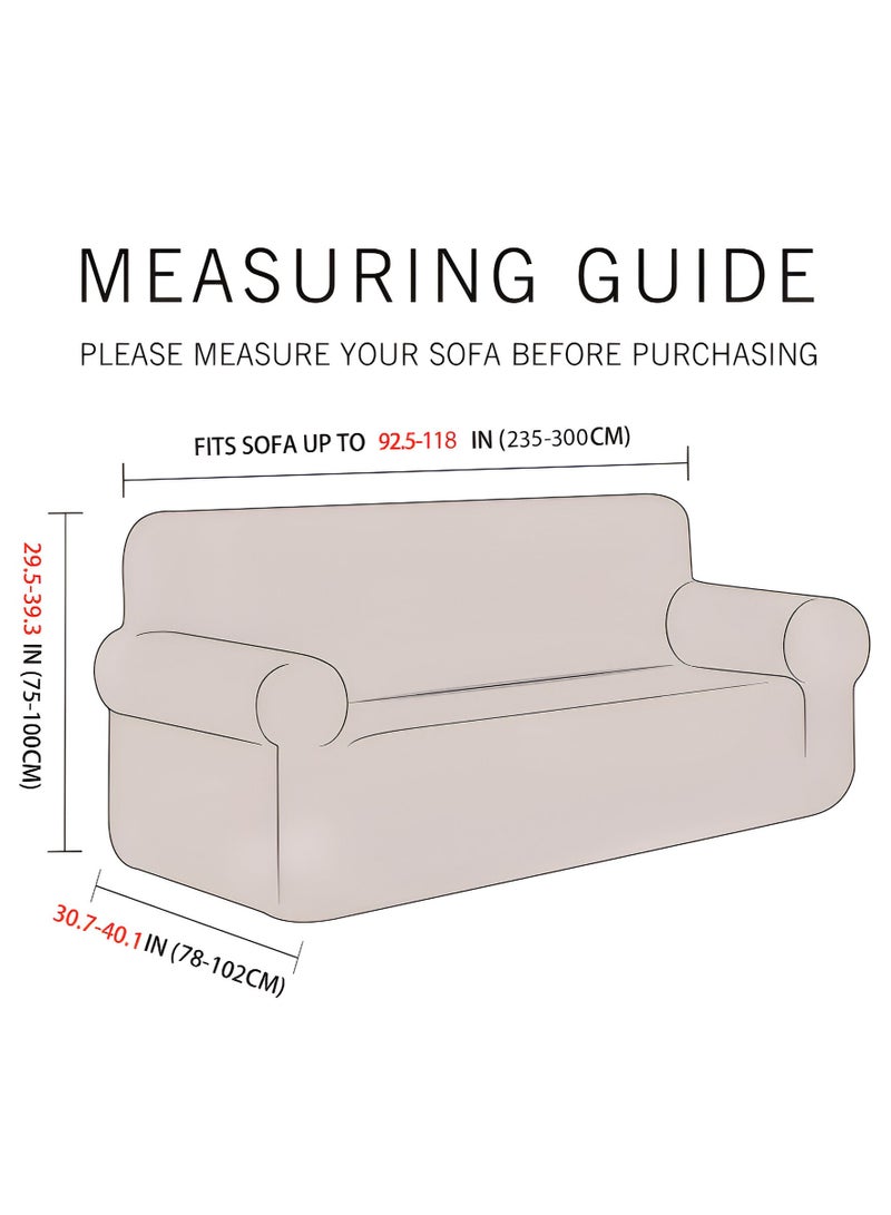 Fabienne Stretch Fit 4-Seater Sofa Cover Soft Brushed Fabric Couch Cover Exquisitely Full Coverage Furniture Protector Slipcover Four Seater Fits on Standard and Recliner Sofa 235-300cm Size Teal Green - Image 3
