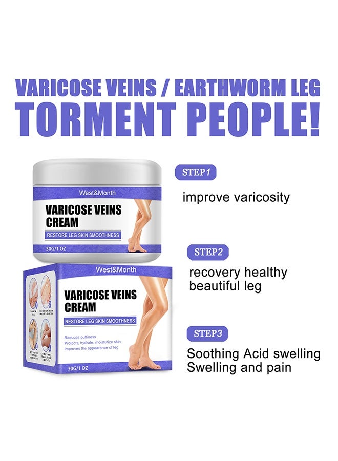 West&Month Varicose Vein Cream 30g, Restore Leg Skin Smoothness, Reduces Puffiness, Improves the Appearance of Leg, Soothes Tired Legs - Image 4