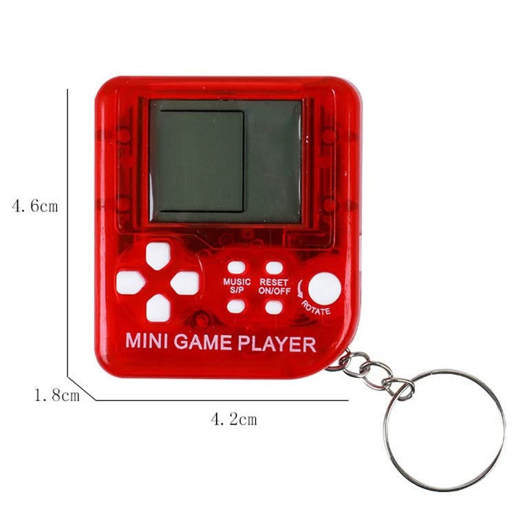 Careflection Game Box Mini Video Key Chain Player Classic Retro With 26 Kinds : Lcd Machine Collectible Portable Indoor Outdoor Console Handheld Toy Puzzle Solve For Girls, Kids (Red) - Image 3