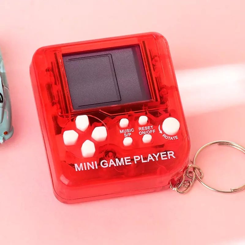 Careflection Game Box Mini Video Key Chain Player Classic Retro With 26 Kinds : Lcd Machine Collectible Portable Indoor Outdoor Console Handheld Toy Puzzle Solve For Girls, Kids (Red) - Image 1