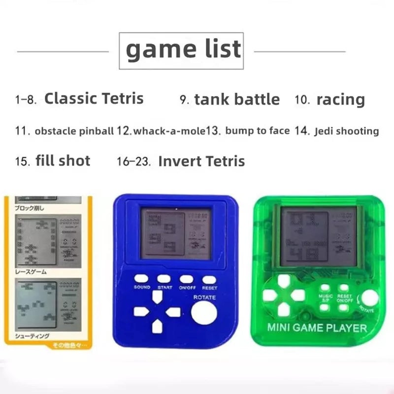 Careflection Game Box Mini Video Key Chain Player Classic Retro With 26 Kinds : Lcd Machine Collectible Portable Indoor Outdoor Console Handheld Toy Puzzle Solve For Girls, Kids (Red) - Image 4