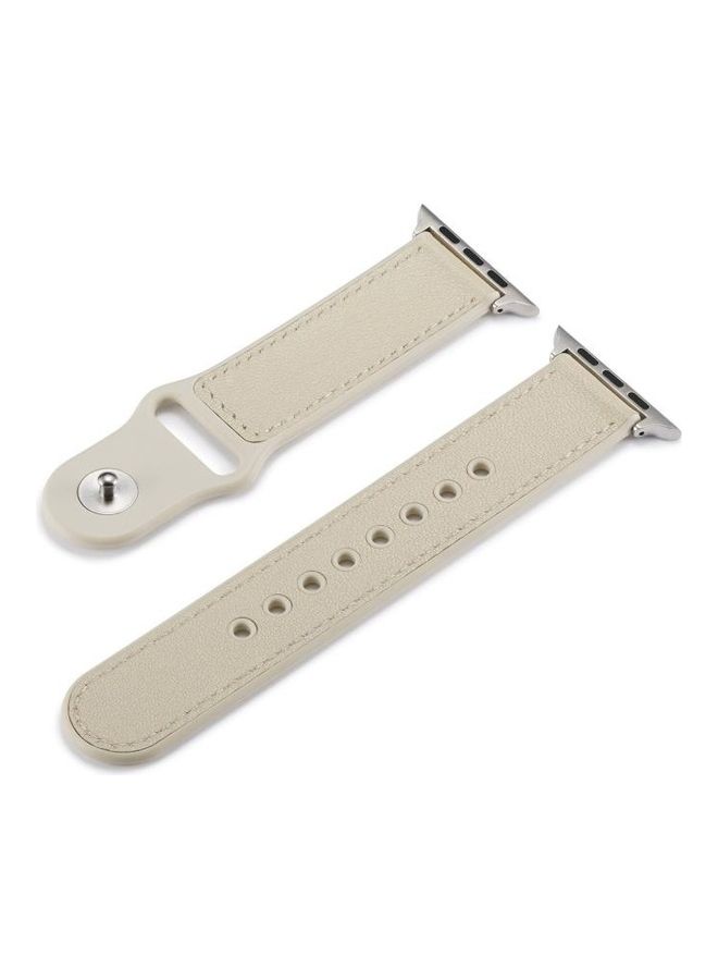 NIBEMINENT Replacement Watchband For Apple Watch Creamy White - Image 1