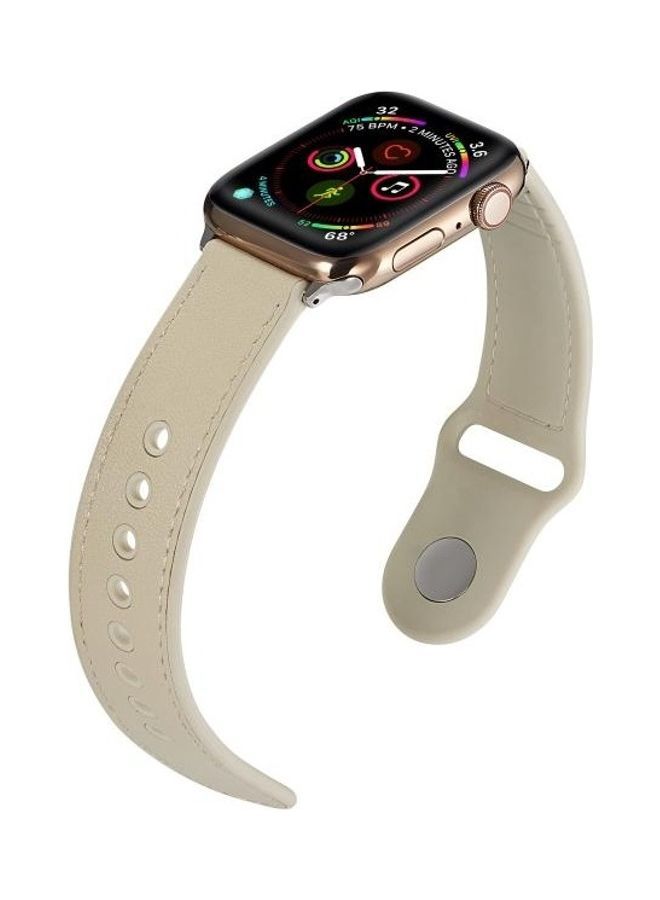 NIBEMINENT Replacement Watchband For Apple Watch Creamy White - Image 5