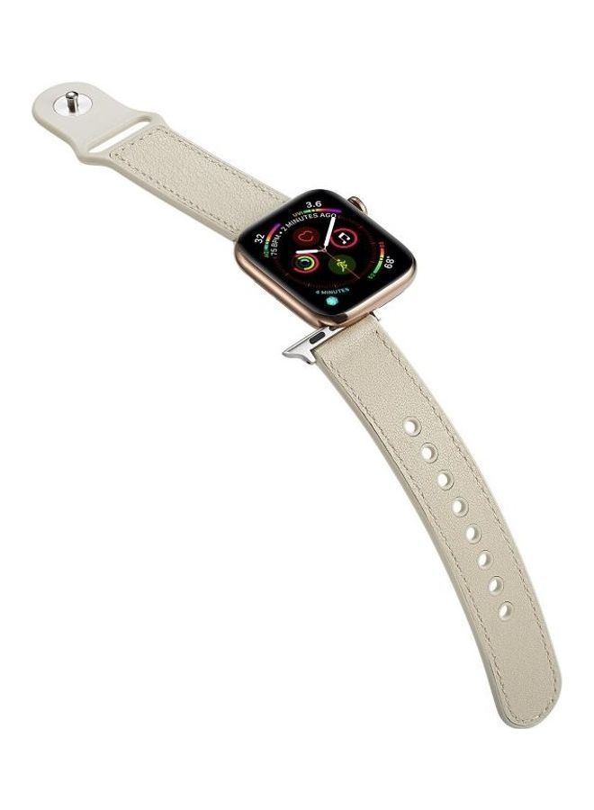 NIBEMINENT Replacement Watchband For Apple Watch Creamy White - Image 4
