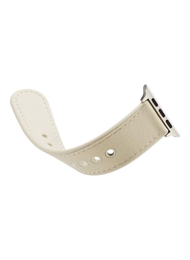 NIBEMINENT Replacement Watchband For Apple Watch Creamy White - Image 3