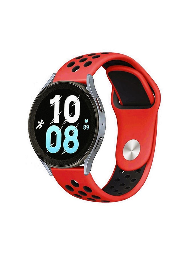 نيبمينينت سوار بديل من السيليكون متوافق مع ساعة سامسونج جالاكسي ووتش 5 (44 مم/40 مم) وساعة برو (45 أحمر/أسود - Image 1