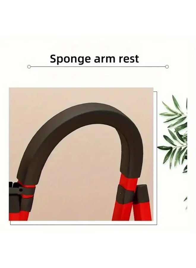 Red Two Step Folding Ladder Lightweight Portable Sturdy Metal With Anti Slip Rubber Pads - Image 5