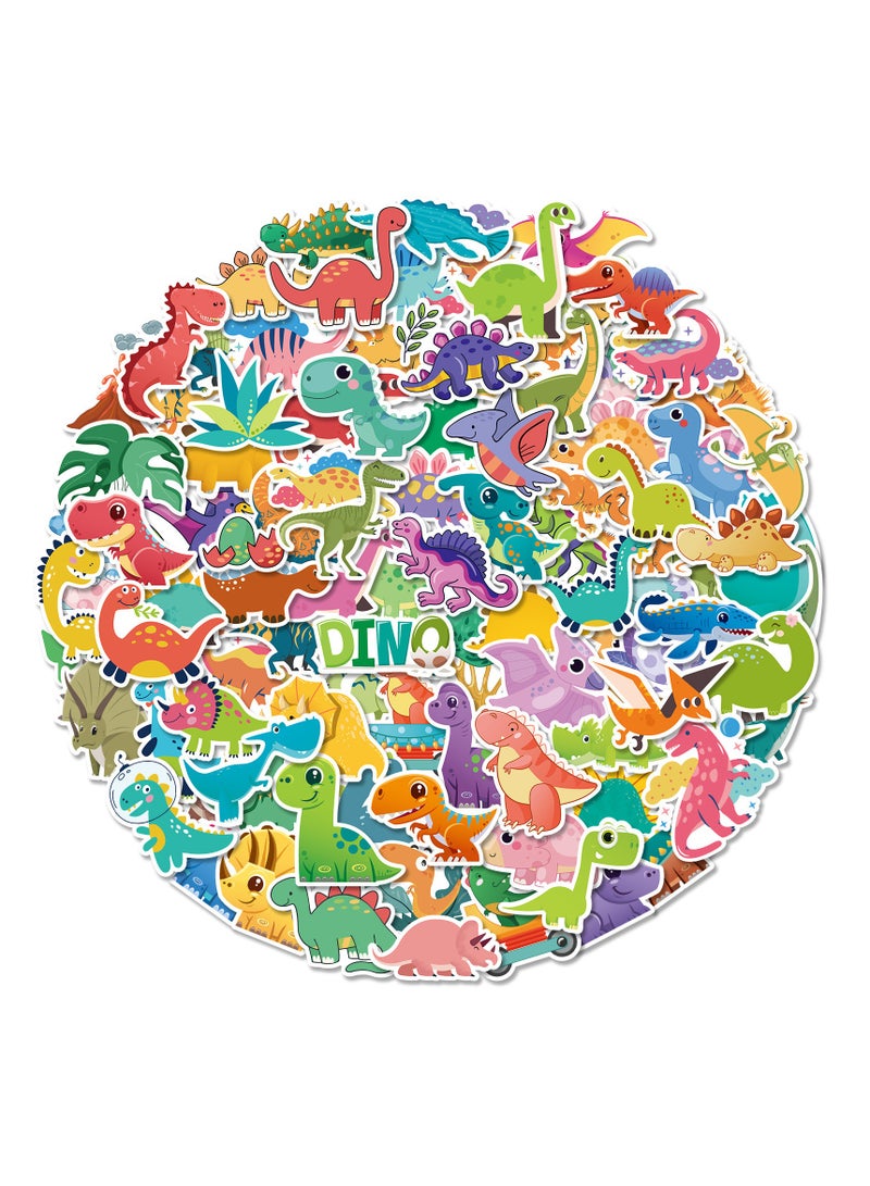 قوس قزح أورينبو 100 قطعة من ملصقات الديناصورات الصغيرة اللطيفة للهدايا والديكورات وملصقات مقاومة للماء لزجاجات المياه وبطاقات المعايدة والكمبيوتر المحمول ولوح التزلج وملصقات الديناصورات للأطفال والمراهقين والأولاد والبنات والبالغين - Image 1