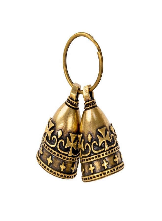 kcrygogo Quiet Brass Pet Bell Set with ID Capsule - Vintage Collar Tracking Accessory for Adult Cats & Dogs, Bird Alert Chime, Soft Crisp Sound, 2-Pack - Image 1
