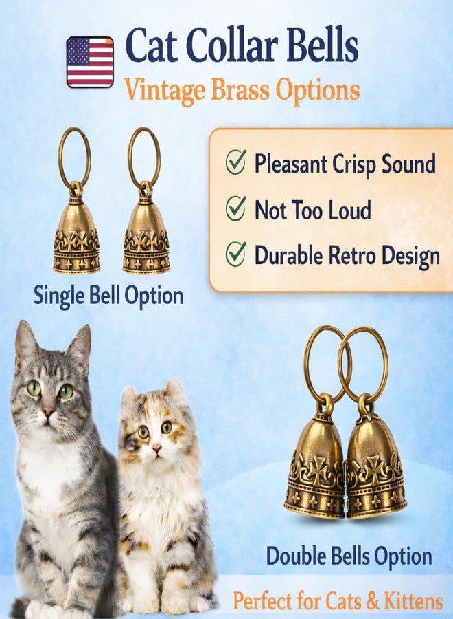 kcrygogo Quiet Brass Pet Bell Set with ID Capsule - Vintage Collar Tracking Accessory for Adult Cats & Dogs, Bird Alert Chime, Soft Crisp Sound, 2-Pack - Image 5