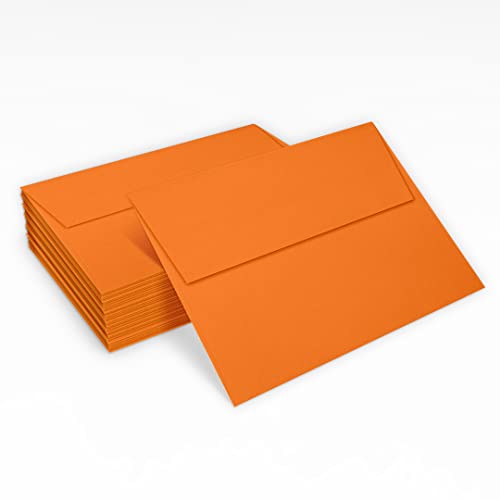 LUXPaper A7 Invitation Envelopes | Peel & Press | 5 1/4" x 7 1/4" | Mandarin Orange | 80lb. Text | 250 Qty - Image 5