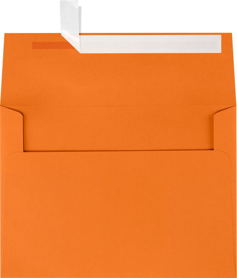 LUXPaper A7 Invitation Envelopes | Peel & Press | 5 1/4" x 7 1/4" | Mandarin Orange | 80lb. Text | 250 Qty - Image 1