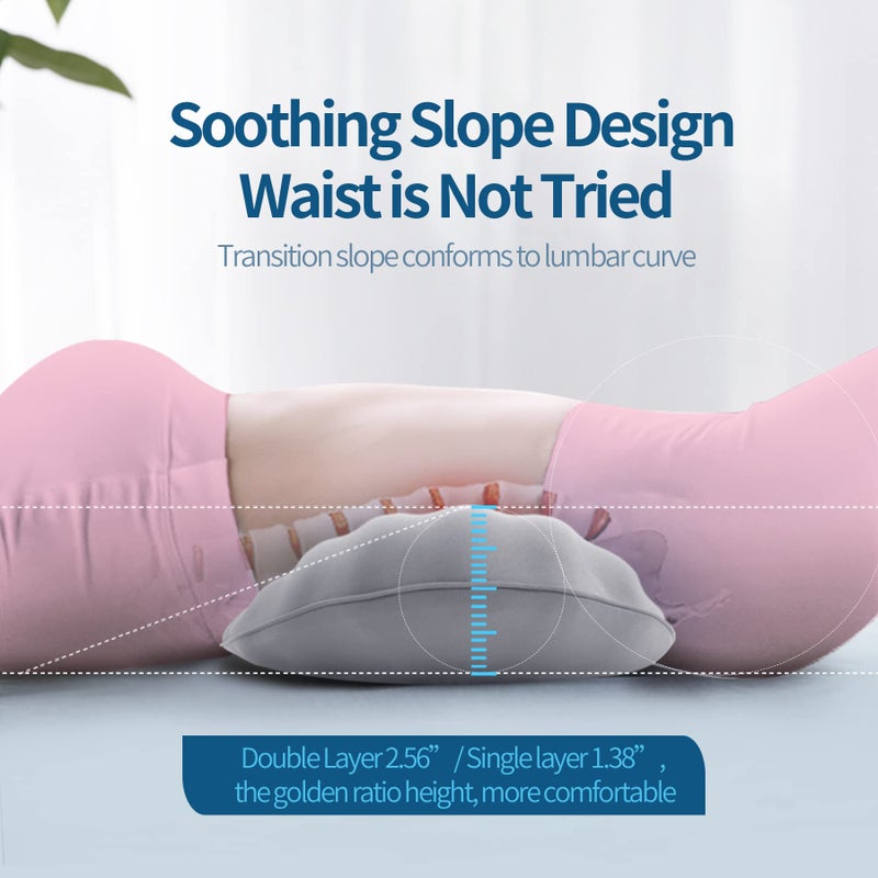 RESTCLOUD Adjustable Lumbar Support Pillow for Sleeping Memory Foam Back Support Pillow for Lower Back Pain Relief and Sleeping, Lumbar Support Pillow for Bed and Chair with 2 Insert Pads - Image 4