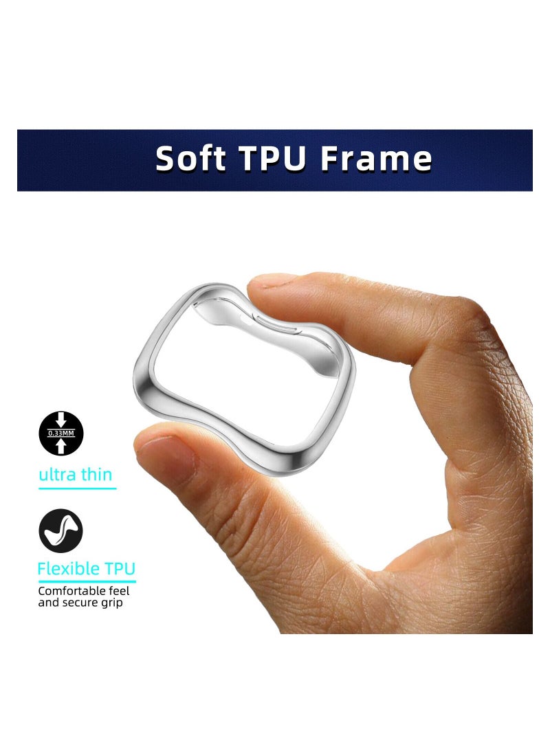 Fitbit Versa 3 Case / Fitbit Sense Case Clear Soft TPU Bumper Screen Protector Shockproof Full Coverage All-Around Protective Cover Clear