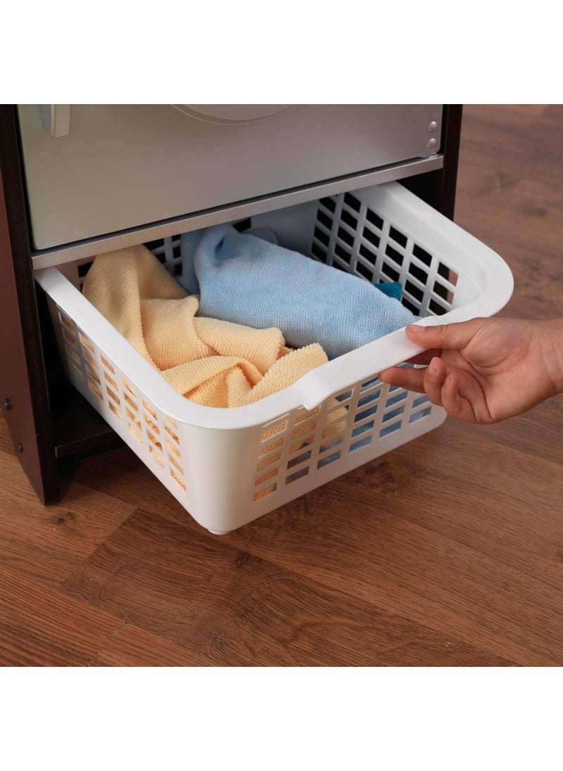 KidKraft KidKraft Laundry Playset Childrens Pretend Wooden Stacking Washer and Dryer Toy with Iron and Basket Espresso Gift for Ages 3  - Image 4