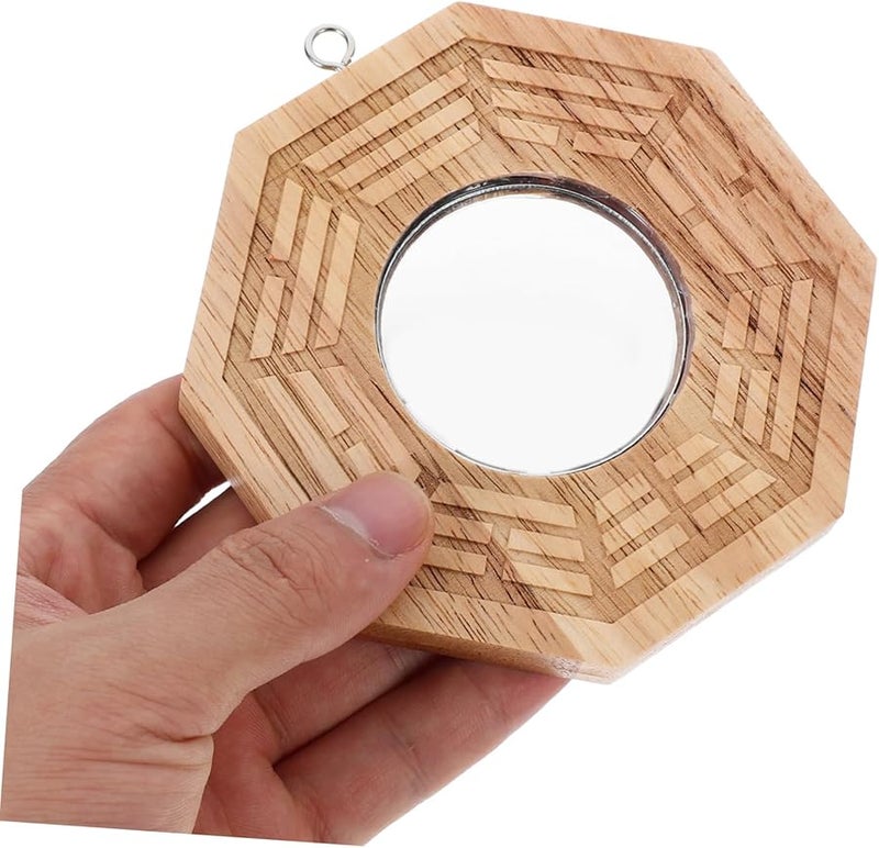 Wooden Bagua Convex Mirror Feng Shui Wall Decor for Home Office Luck Fortune - Image 5