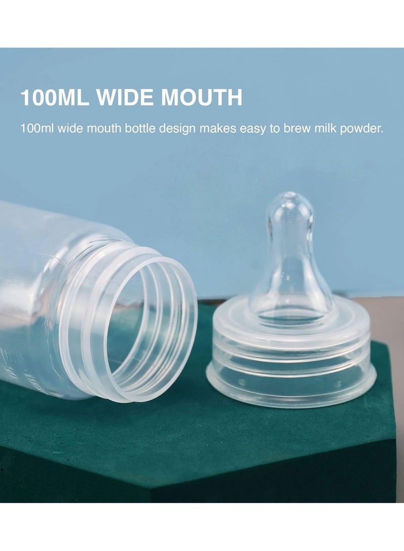 زاڤية زجاجات تغذية الأطفال يمكن التخلص منها لحديثي الولادة | ٢٠ قطعة خالية من BPA بفتحة واسعة ضد التسرب - غطاء مضاد للغبار (١٠٠ مل) للاستخدام الآمن في الداخل والخارج - Image 5